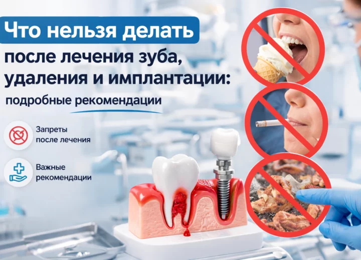 Что нельзя делать после лечения, удаления или имплантации зуба: подробные рекомендации